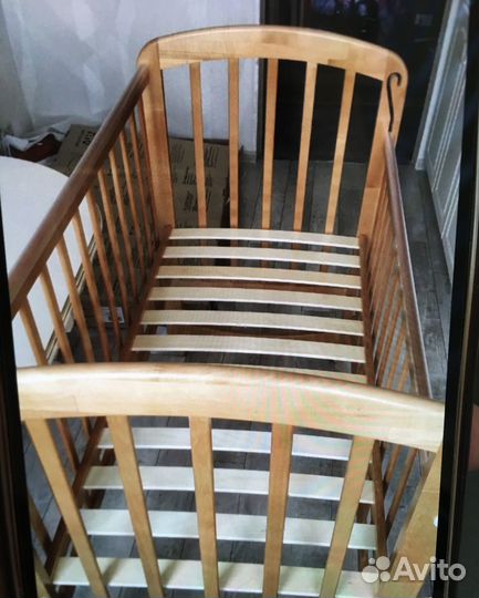 Детская кровать, матрац + наматрасник