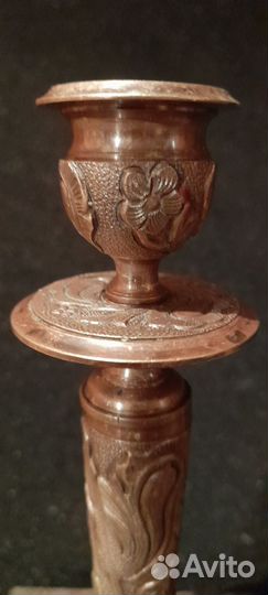 Старинный подсвечник. Бронза