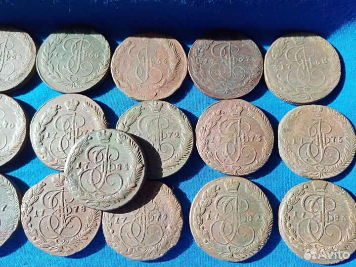 5 копеек с 1763 по 1784. (Екатерина II)