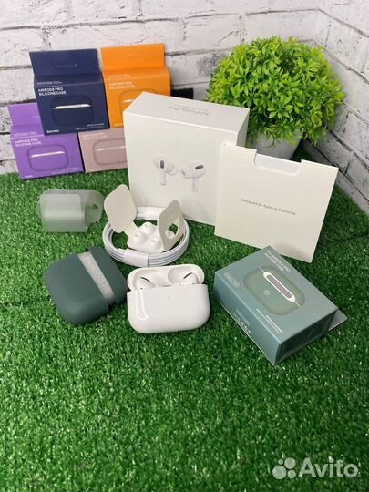 AirPods Pro (Шупомодавление, Новые) + чехол
