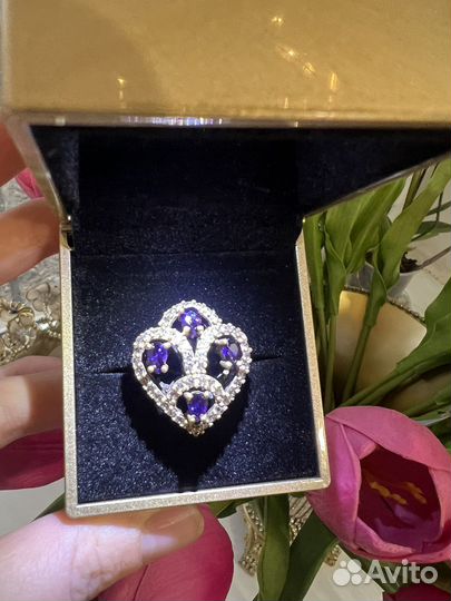 Серебряный комплект с аметистом