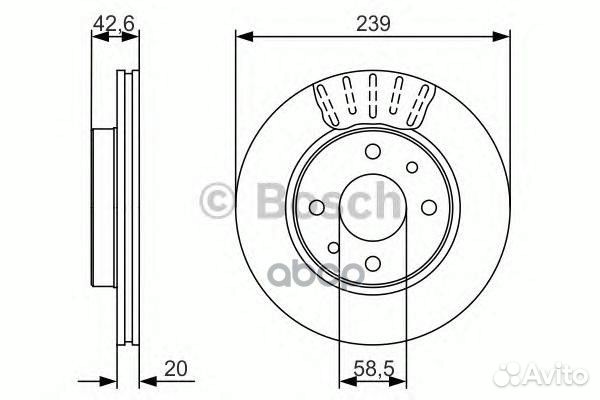 Диск тормозной передний 0986479082 Bosch