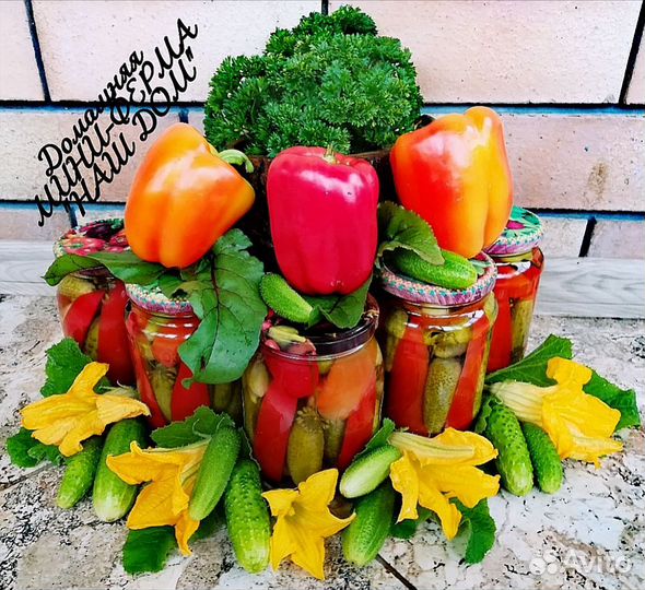 Домашние мини огурчики со сладким перчиком
