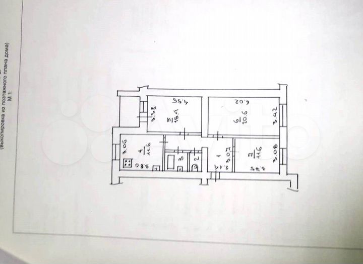 3-к. квартира, 76 м², 2/6 эт.