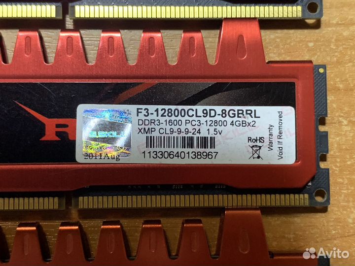 Оперативная память 4GB DDR3 1600MHz G.Skill RipJaw