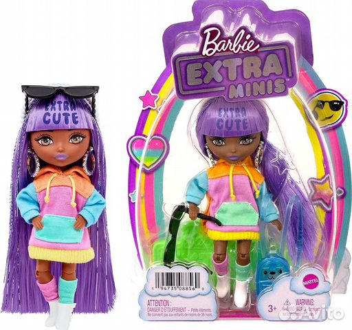 Барби Barbie Extra Minis #7 Color-Block Hoodie