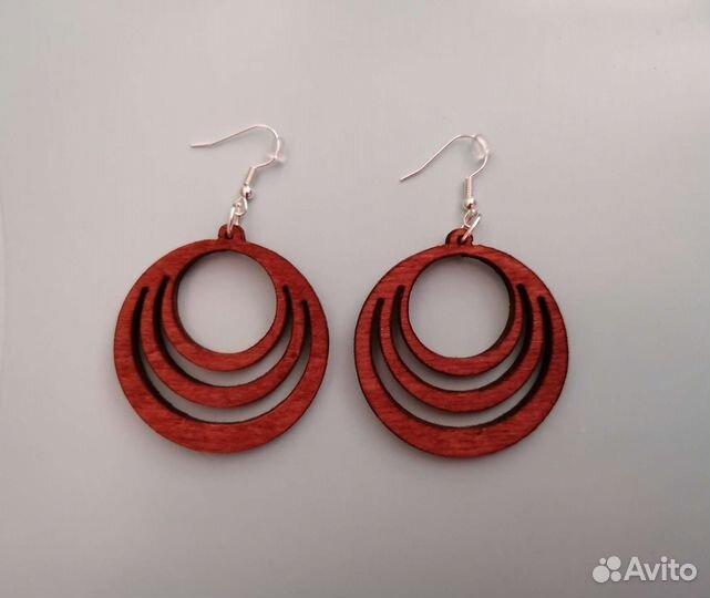 Новые деревянные серьги