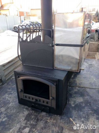 Каминная печь Паровозик 750 бак справа