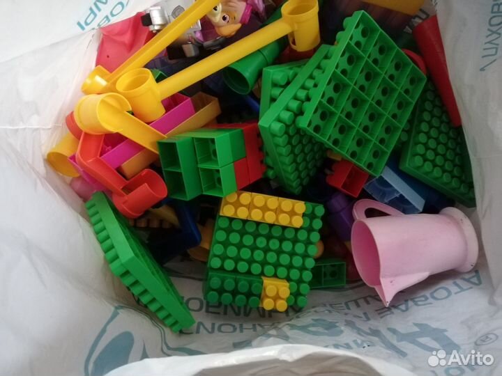 Конструктор блочный детский, железная дорога