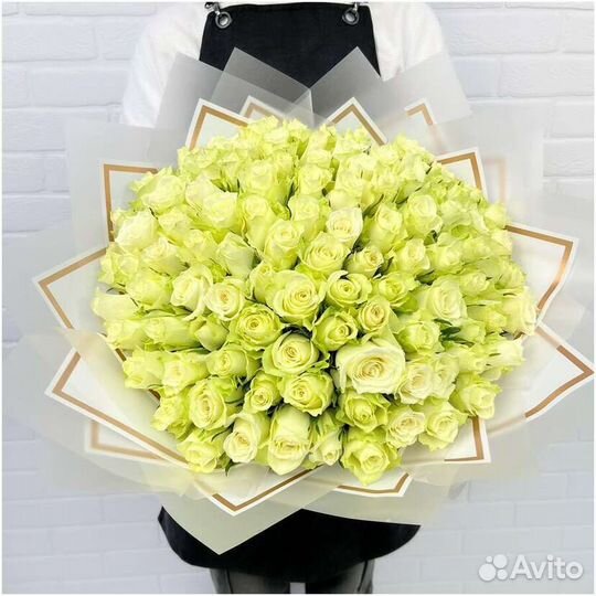 Букет белой 101 розы с доставкой