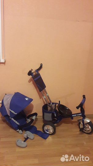 Велосипед трехколесный Теч Тим синий цвет