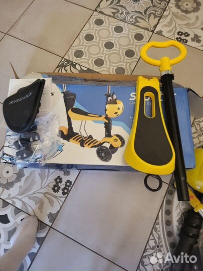 Самокат детский трехколесный с сиденьем