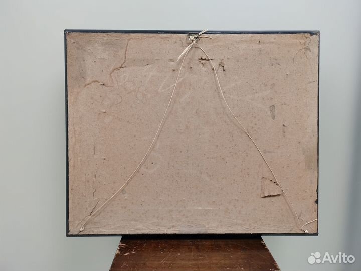 Картина пейзаж фанера живопись Европа 1960 год