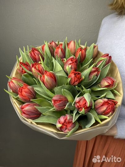 Цветы Тюльпаны пионовидные с доставкой
