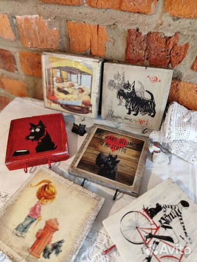 Маленькая ключница вешалка скотч-терьер