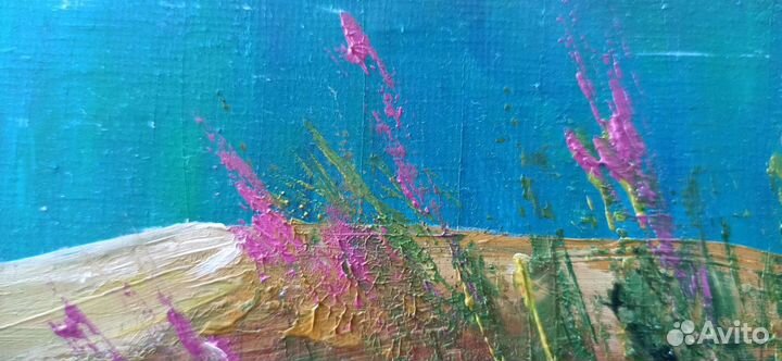 Горное озеро маслом на холсте