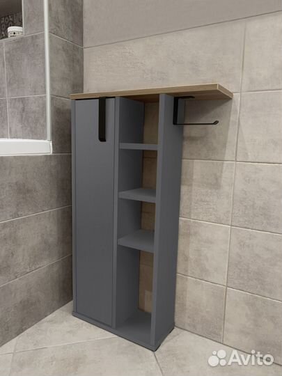 Тумба для ванной комнаты графит/дуб вотан
