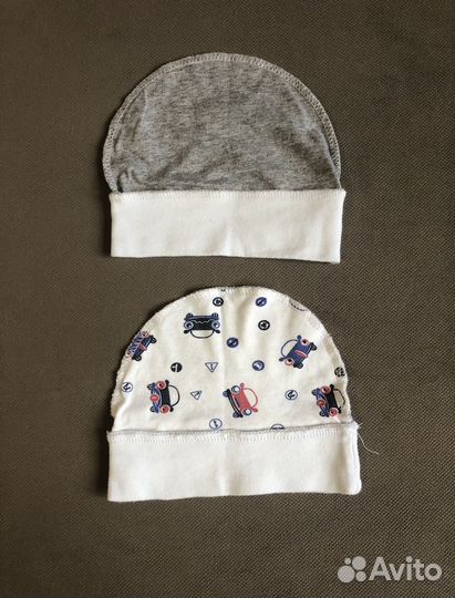Набор шапочек чепчиков 0-3 месяца/38-40 см