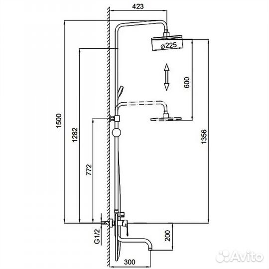 Душевая стойка со смесителем Frap F24003