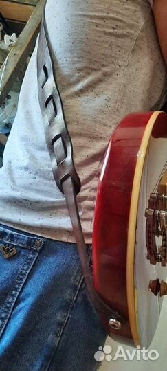 Ремень для гитары из натуральной кожи