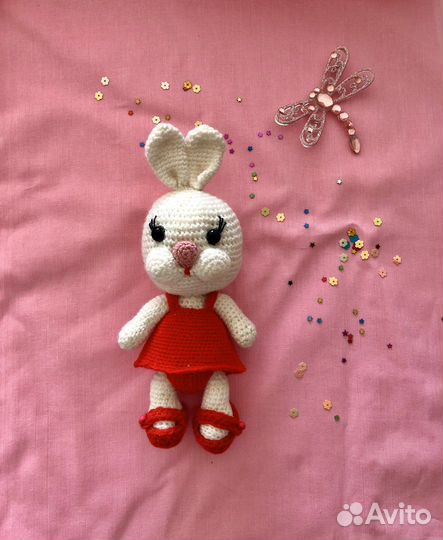 Вязаная игрушка зайка зайчик кролик Hand made