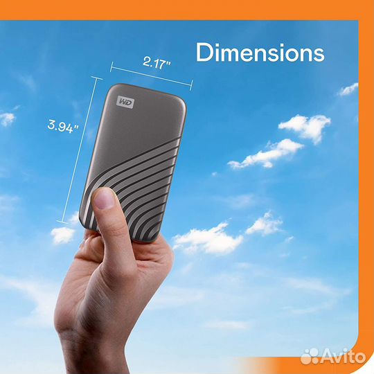 Внешний SSD WD 2TB My Passport SSD USB 3.2 Gen 2