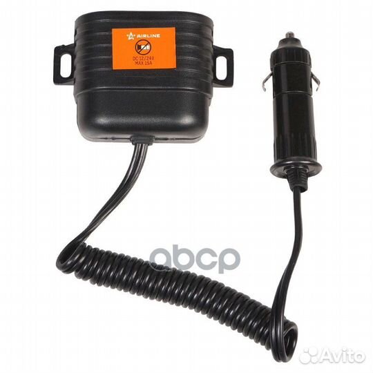 Прикуриватель-разветвитель 2 гнезда 15А с витым