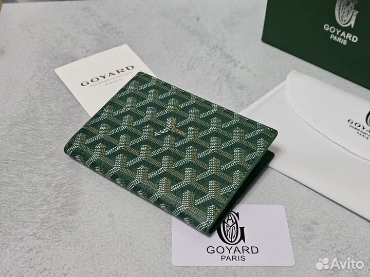 Обложка на паспорт Goyard зелёная