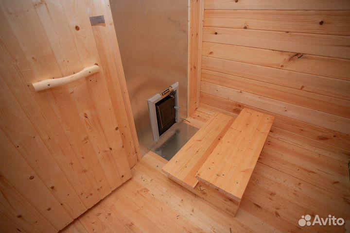 Готовая баня из бруса 2.3 x 8 метров под ключ