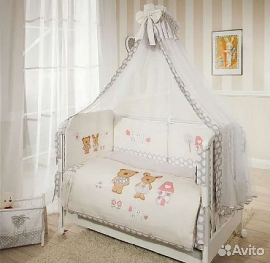 Бортики в кроватку и балдахин / комплект Perina