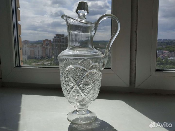 Хрустальный старинный кувшин СССР ампир