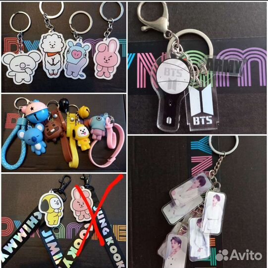 Значки, брелоки BTS, BT21, Stray Kids