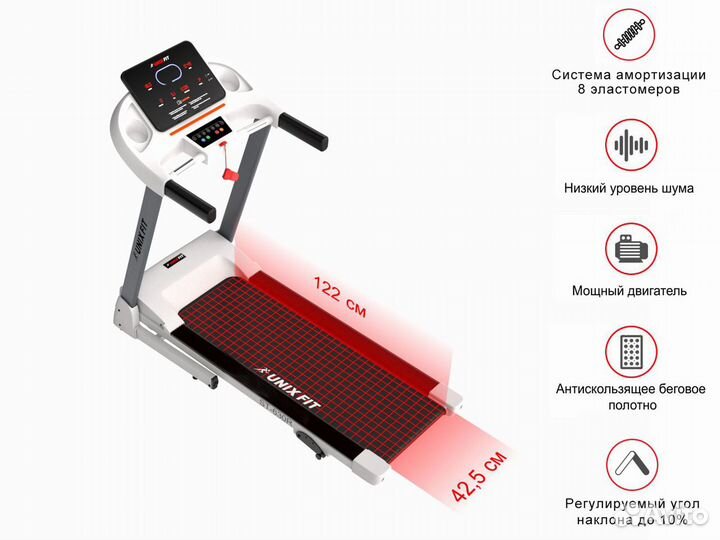Беговая дорожка unixfit ST-630R White