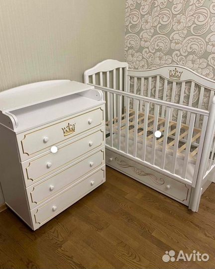 Кровать Julia 111 белая + Комод Nicole белый