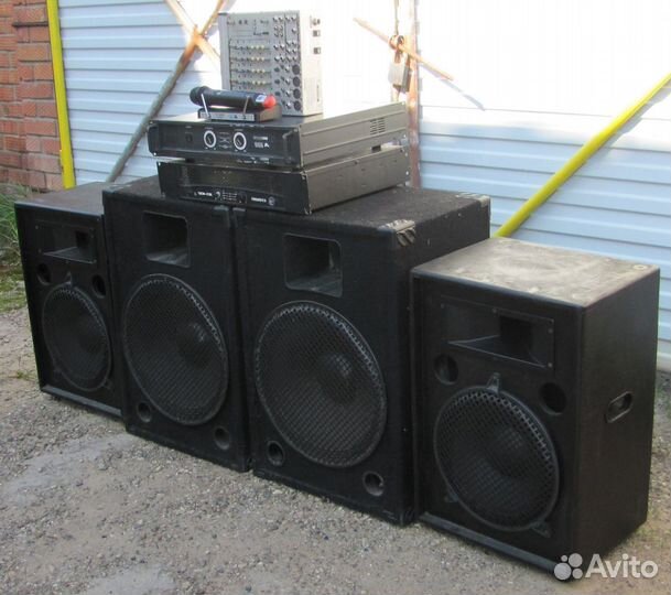 Колонки FA EVM 2000W 4шт Усилитель Микшер Микрофон