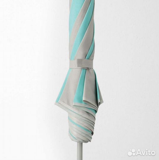 Зонт от солнца рамсо Икея бирюзовый-светло-бежевый