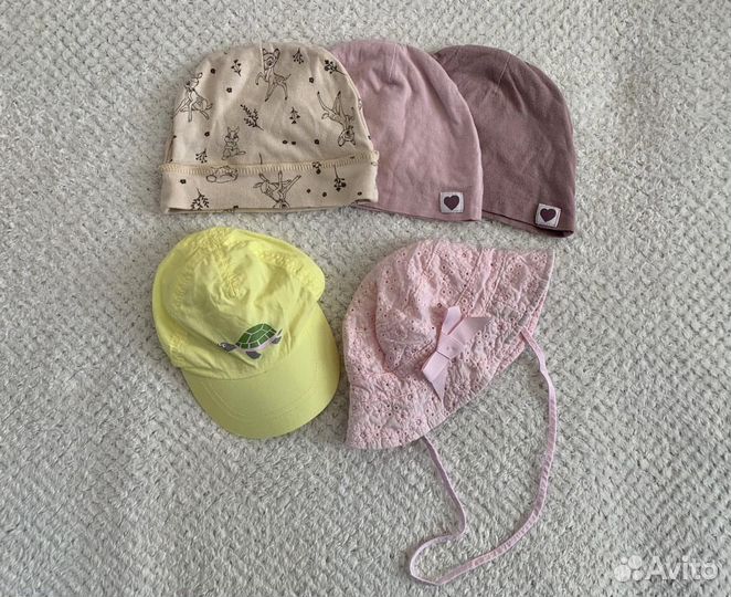 Кепка шапки панама на девочку пакетом 9-12 месяцев