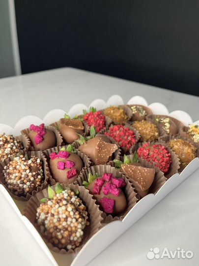15 ягод клубники в бельгийском шоколаде