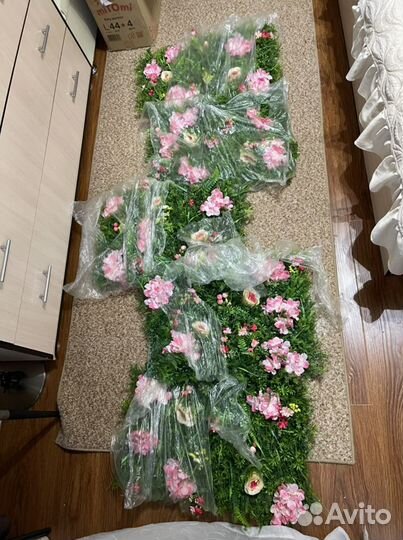 Декор на стену травка с цветами