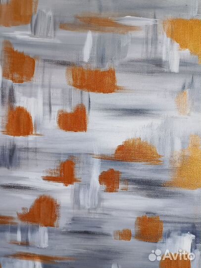 Картина абстракция (Золото в Кубе)