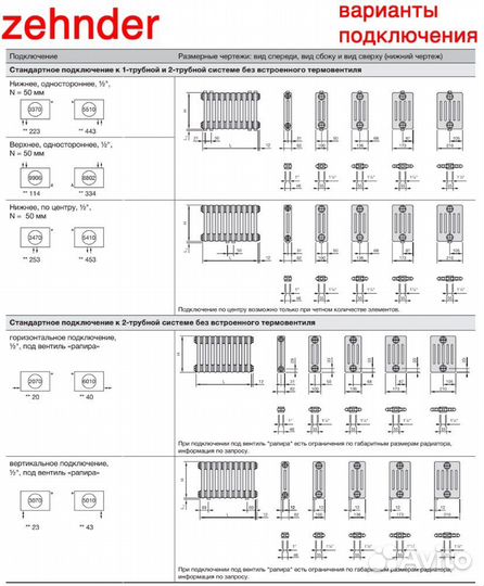 Стальной трубчатый радиатор отопления Zehnder 3120