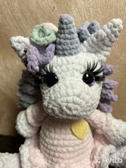 Единорог вязаный на заказ, ручная работа