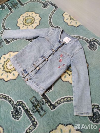 Джинсовые жакет, шорты и сарафан на 4-6 лет