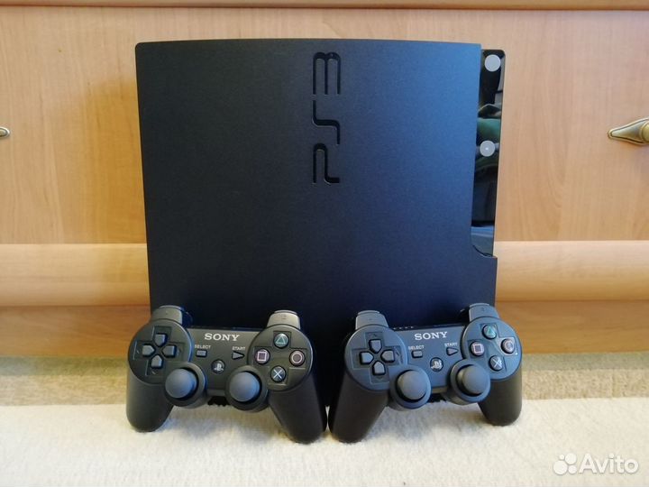 PlayStation 3 Slim 250Gb Прошитая 2 джоя и 65 игр