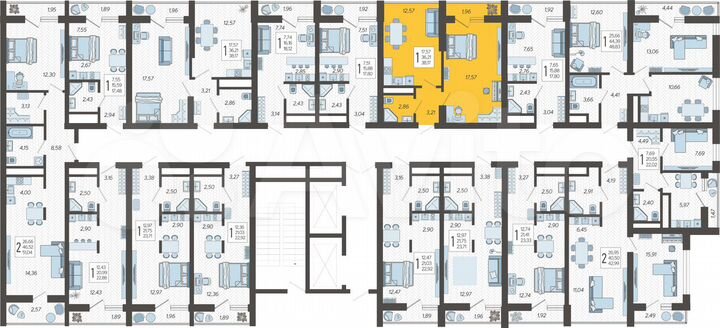 1-к. квартира, 38,2 м², 16/19 эт.
