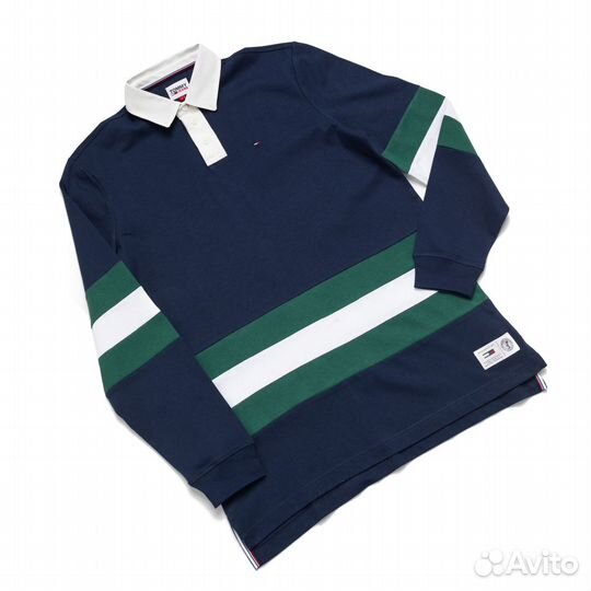 Мужская синяя кофта поло из хлопка Tommy Jeans