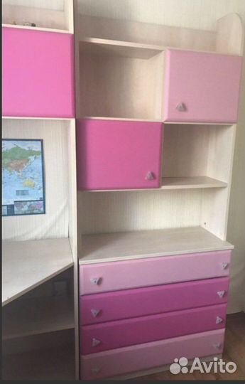 Мебель Снайт детская спальня парта комод кровать