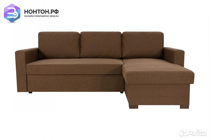 Диван угловой дельфин Джессика коричневый