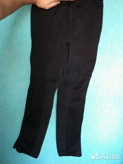 Утеплённые бриджи с кожаной леей для верховой езды