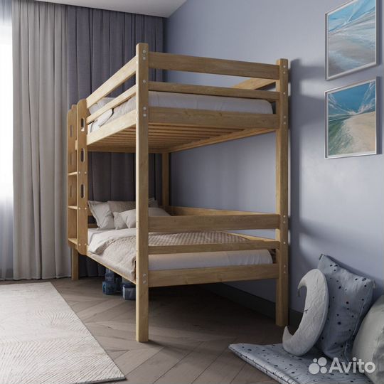 Двухъярусная кровать деревянная